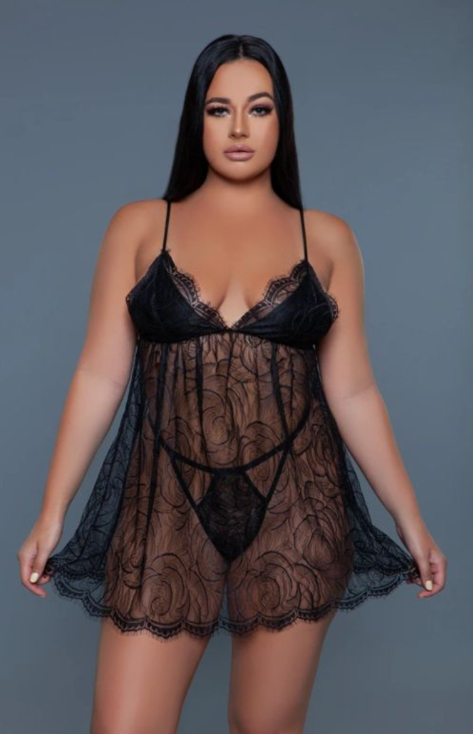 2 Piece floral lace babydoll