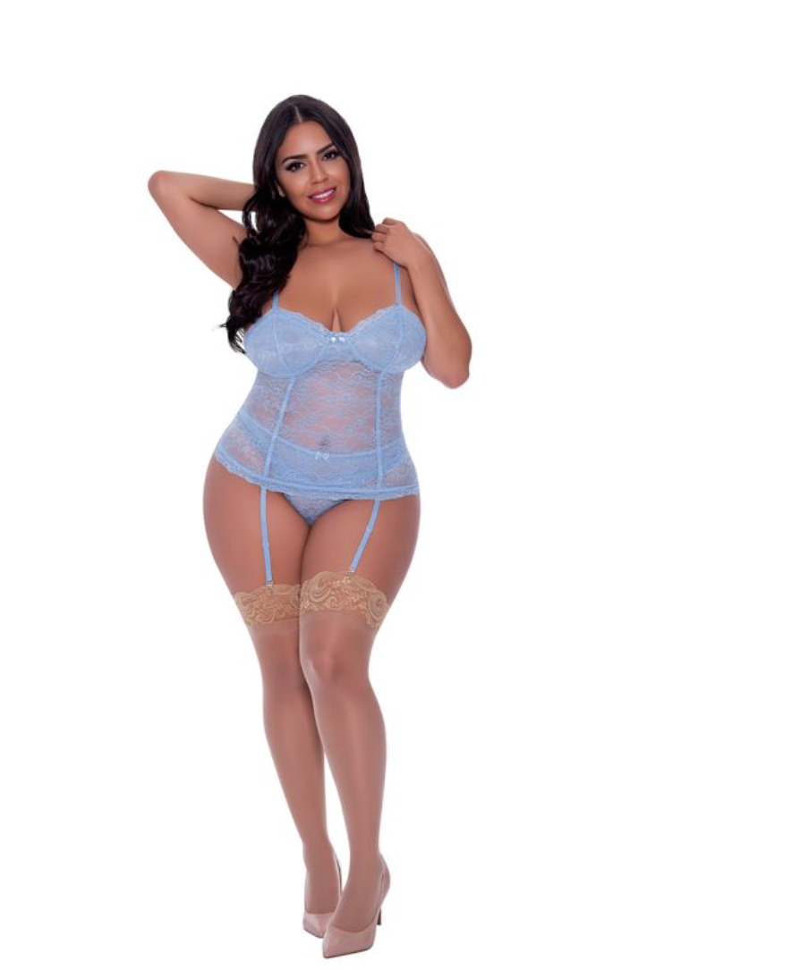 periwinkle silk bustier set